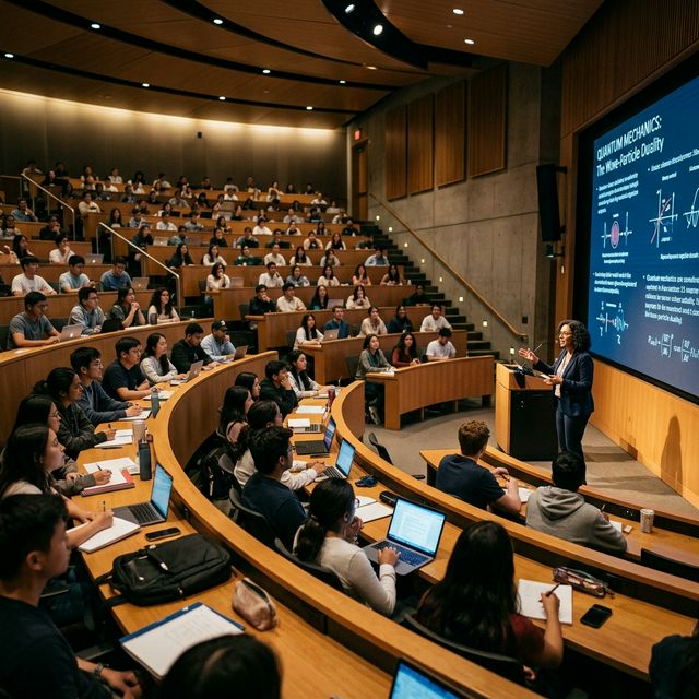 Students in modern lecture hall